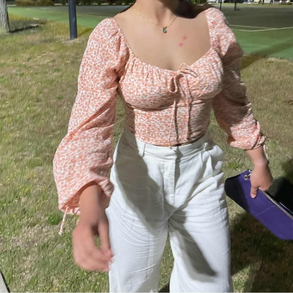 AE Long-Sleeve Corset Blouse